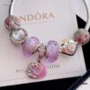 692fe2df99f2d84055c8bd9a 2020 Pandora Newest 'Lavender' Wave-shaped Murano Glass Bead Bracelet Set