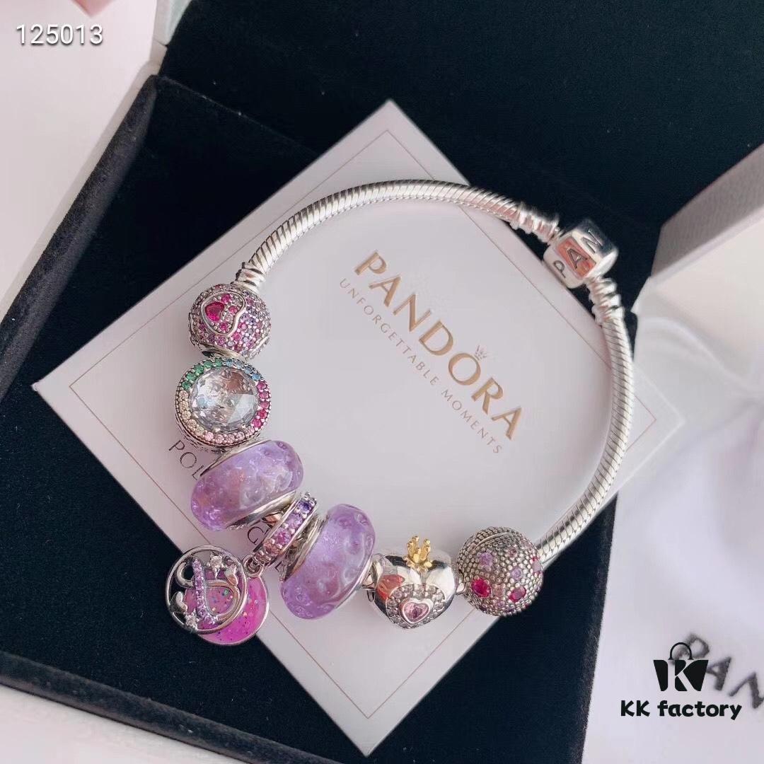 692fe2df99f2d84055c8bd9b 2020 Pandora Newest 'Lavender' Wave-shaped Murano Glass Bead Bracelet Set