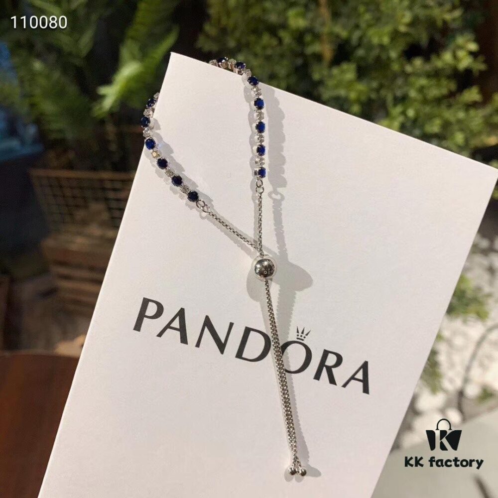 692fe2e099f2d84055c8bd9c Pandora Blue and Transparent Sparkling 925 Silver Adjustable Slide Bracelet Rope 598517C01