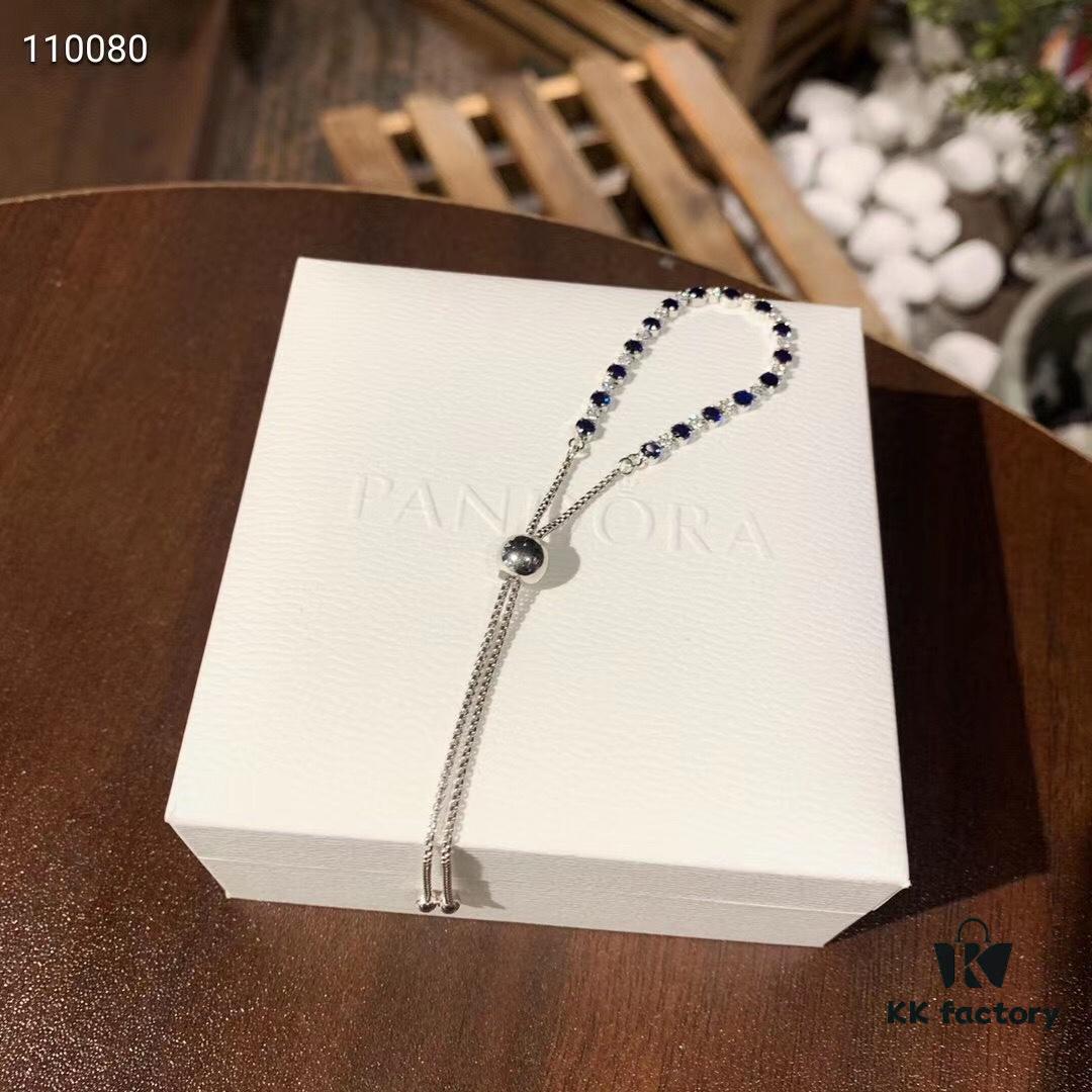 692fe2e099f2d84055c8bd9e Pandora Blue and Transparent Sparkling 925 Silver Adjustable Slide Bracelet Rope 598517C01