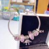 692fe34899f2d84055c8be41 Pandora Pandora Silver Wire Purple Bella New Arrival, Silver Wire Purple Faceted Glass, Sparkling Diamond Pink Cat's Eye, Cute Robot 🤖 Bella Pendant, S925 Silver with Original Retail Packaging!