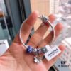 692fe37299f2d84055c8be83 Pandora 'Blue Butterfly Wings' Silver Butterfly Snake Bone Bracelet Set, Same as Official Website Version