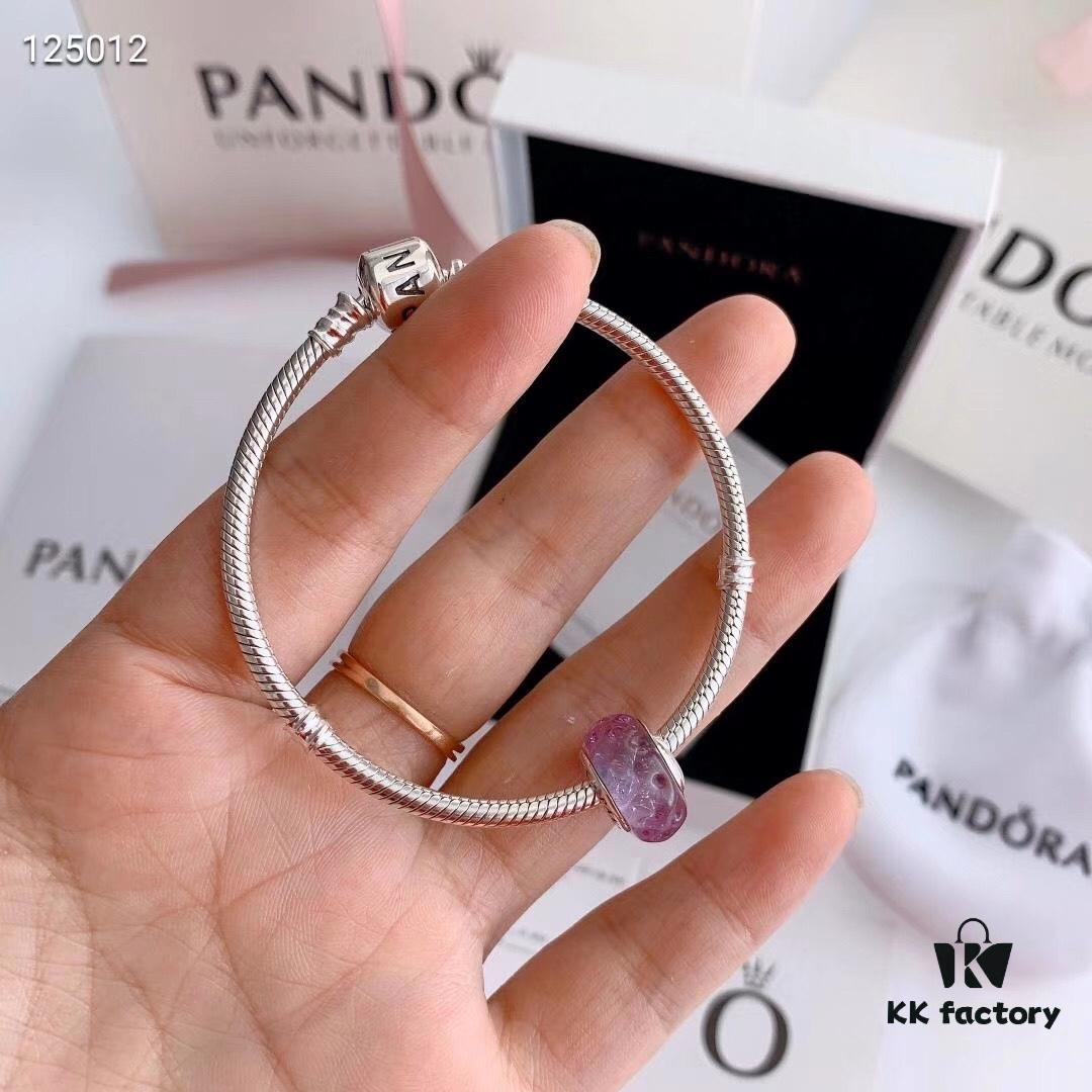692fe38399f2d84055c8bea2 2020 Pandora Newest 'Lavender' Wave-shaped Murano Glass Bead Bracelet Set