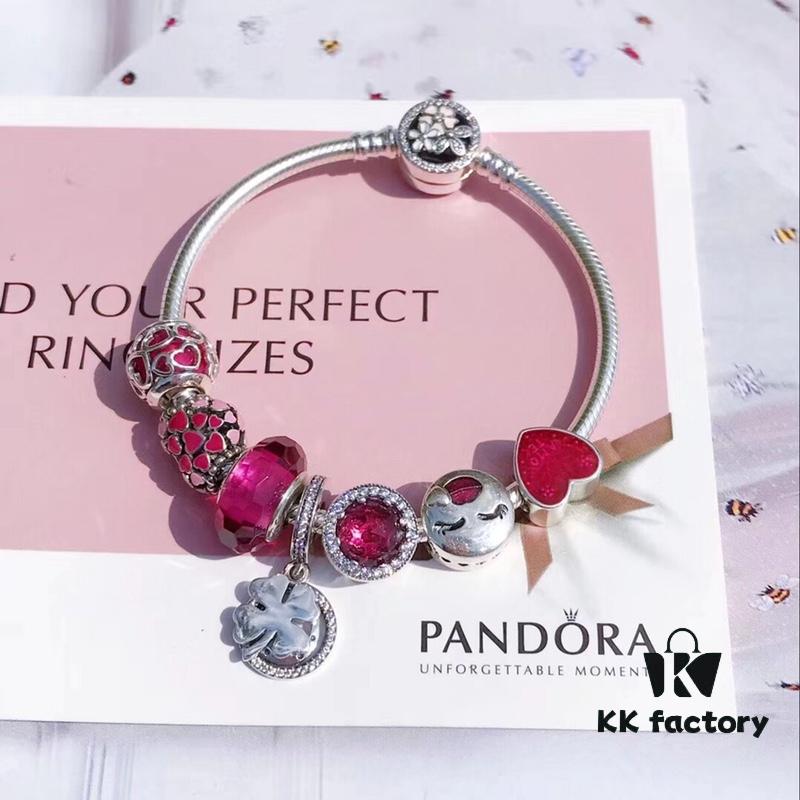 692fe38899f2d84055c8beaf Pandora Pandora Passionate Rose Red Clover New Arrival! Made with counter materials, perfectly crafted one-to-one, quality comparable to official counter! Rose red faceted crystal, sparkling rose red cat's eye, Valentine's enamel heart, rose red smiling lips, rose red entwined love, Valentine's heart enamel paired with clover pendant. S925 silver comes with official counter packaging!