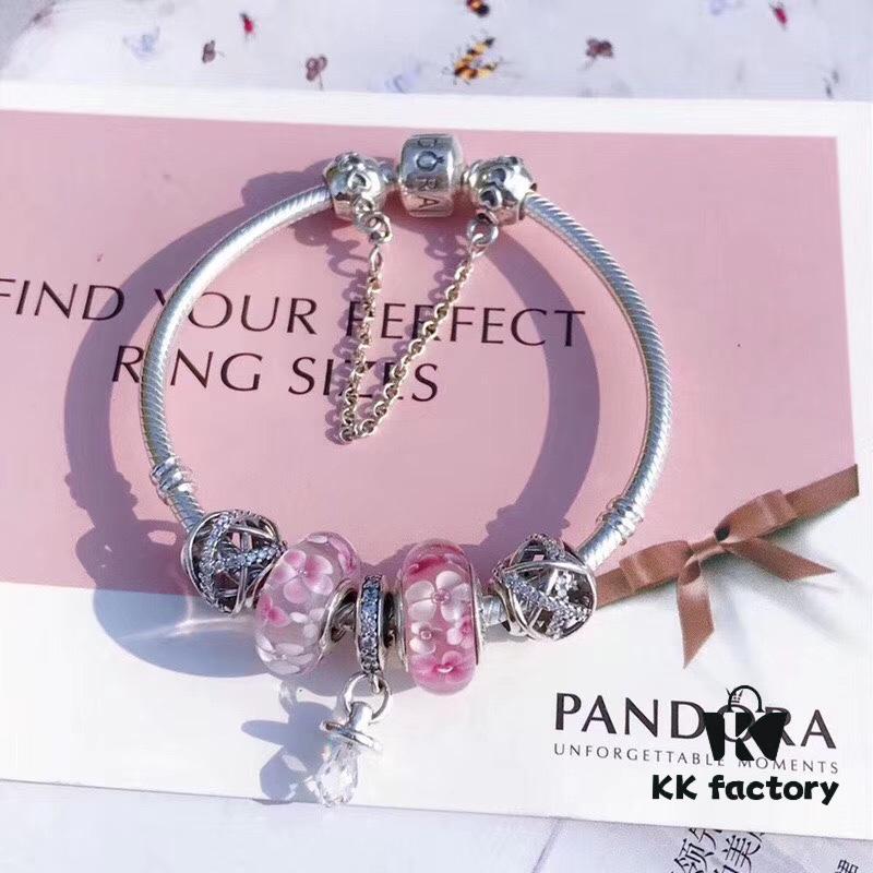 692fe39799f2d84055c8becf Pandora Cute Peach Blossom Rattle Nipple Pendant Necklace - High-Quality Replica with 925 Silver and Classic Box Chain Design
