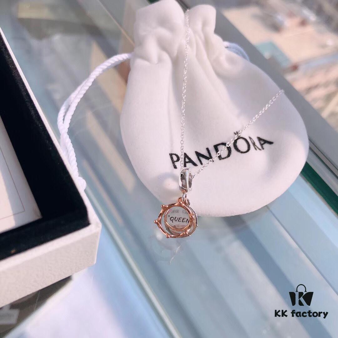 692fe3d199f2d84055c8bf30 New Arrival✨Pandora Official Website Same Style 'Queen and Crown' Necklace, Crown Shape with Double-Sided Two-Tone Design of 'Empress', Engraved with 'Queen' at Center