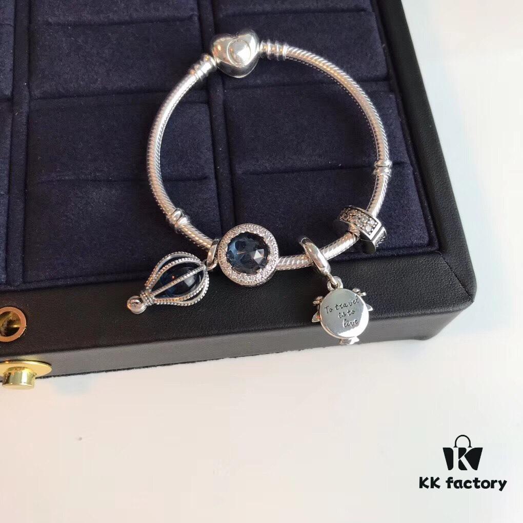 692fe3d999f2d84055c8bf3b Pandora Sweet Holiday Bracelet Set - Guan Xiaotong Same Style Ocean Heart, Hot Air Balloon, and Airplane Charms