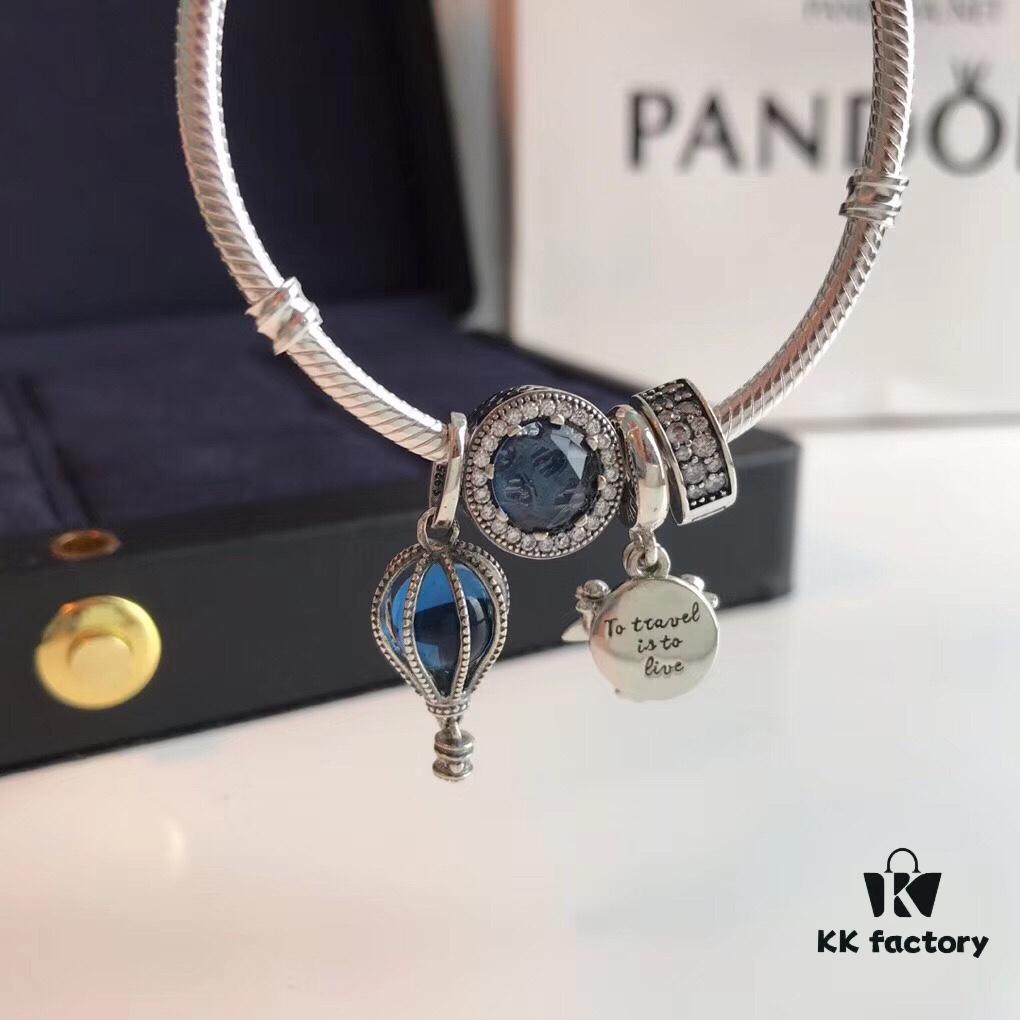 692fe3d999f2d84055c8bf3c Pandora Sweet Holiday Bracelet Set - Guan Xiaotong Same Style Ocean Heart, Hot Air Balloon, and Airplane Charms