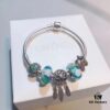 692fe3ed99f2d84055c8bf6b Pandora Rainbow Dreamcatcher New Arrival, Rainbow Glass, Blue Sparkling Bead, Cute Baby Stroller Charm, Meaningful Dreamcatcher Pendant