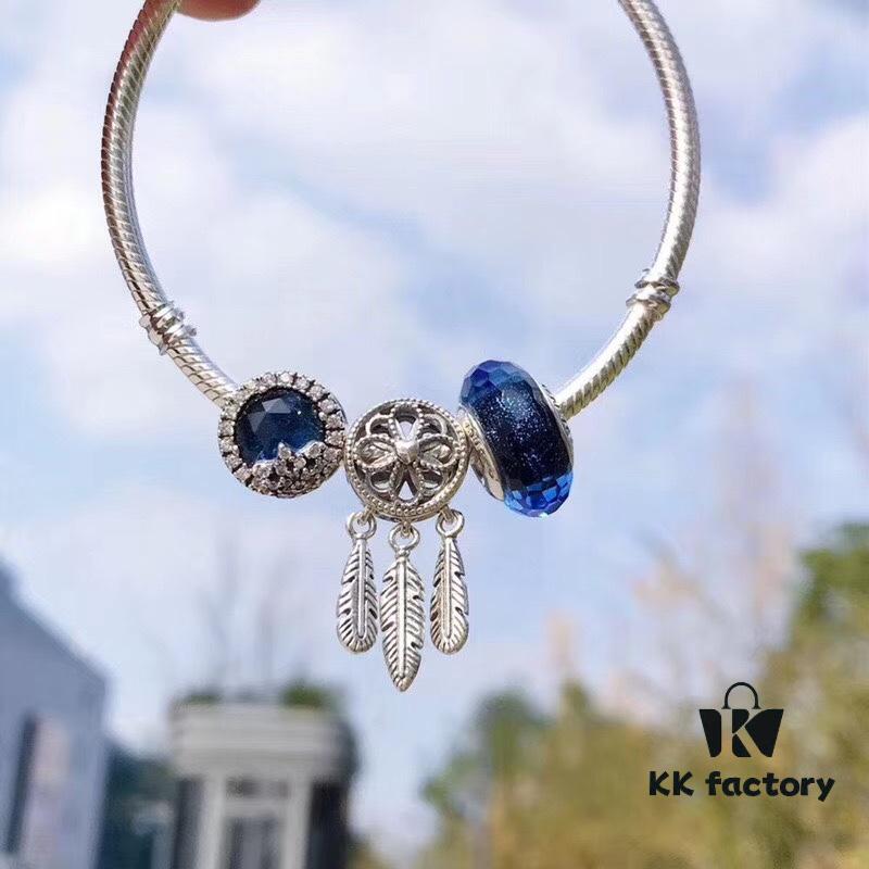 692fe3fc99f2d84055c8bf8c Pandora Pandora Blue Dream Catcher New Arrival! Made with counter materials, perfectly crafted one-to-one, quality comparable to counter! Brilliant blue faceted glass, sparkling snowflake ❄ cat's eye, meaningful dream catcher pendant paired with classic heart 💗 snake bone chain design. S925 silver comes with counter packaging! 🍃🌺
