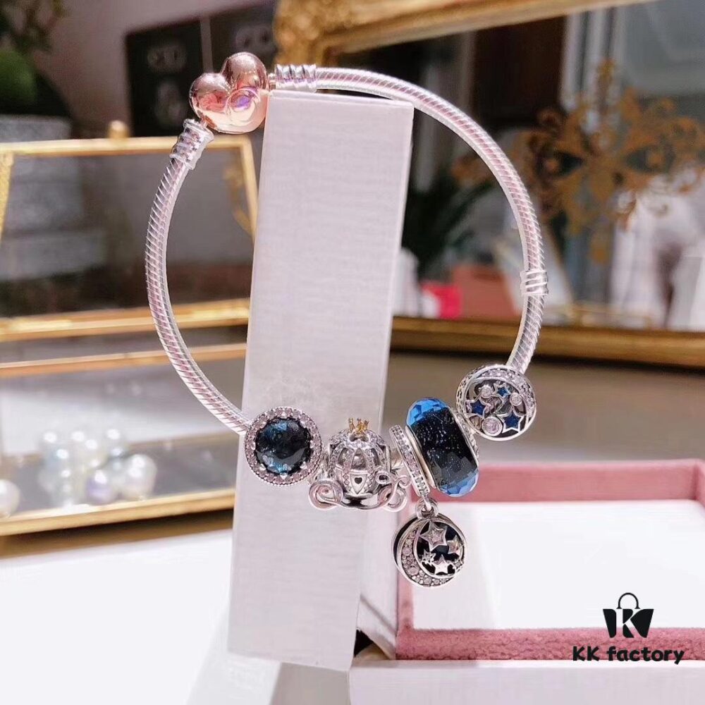 692fe40399f2d84055c8bf99 Pandora Shining Blue Star and Moon ☪ New Arrival! ZP Material, Exquisite Craftsmanship, Quality Comparable to ZP! Shimmering Blue Faceted Glass, Fairy-Tale Pumpkin Carriage, Sparkling Dark Blue Cat's Eye, Vintage Night Sky Openwork Star and Moon Bead, Vintage Night Sky Star and Moon ☪ Pendant, Comes with Packaging!