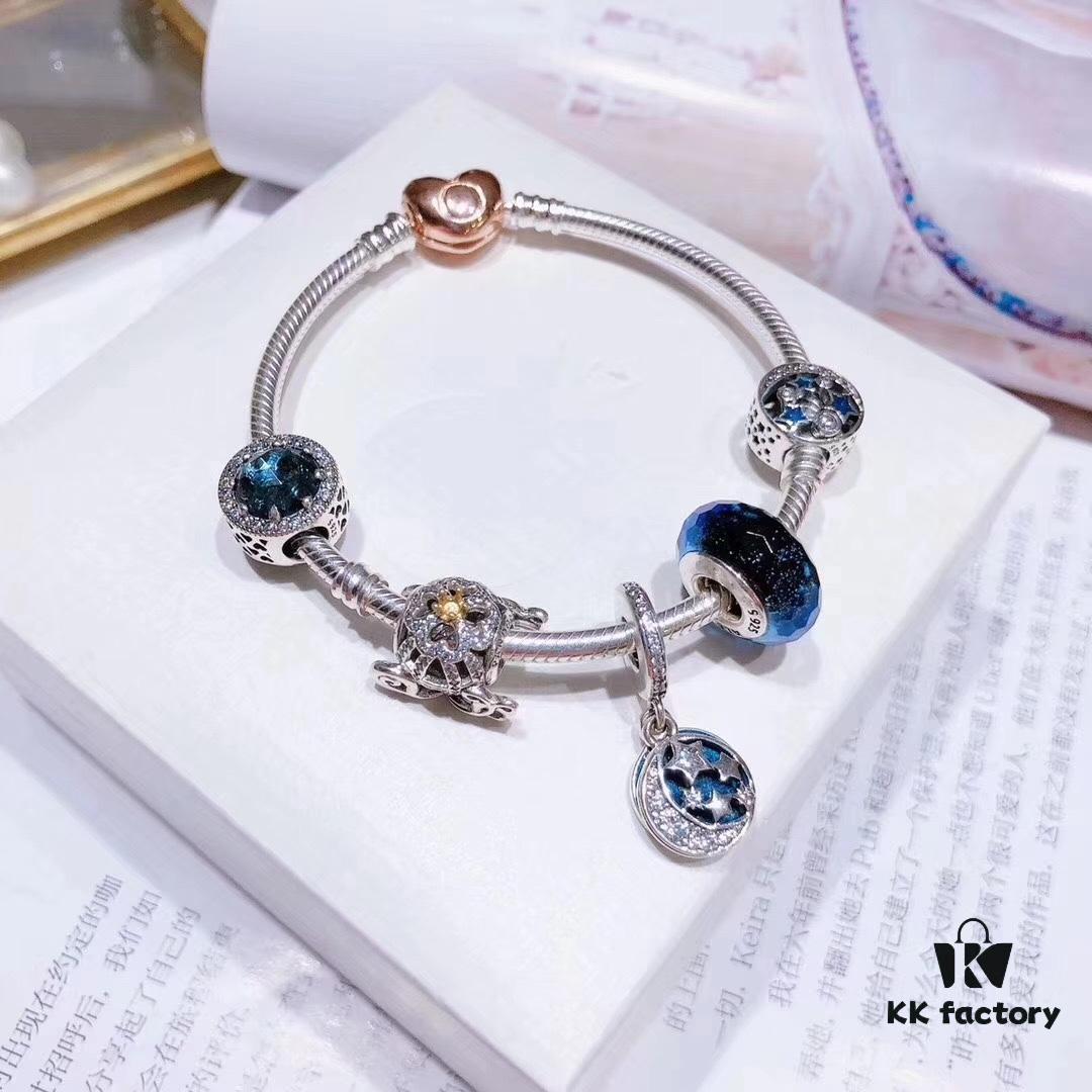 692fe40599f2d84055c8bf9c Pandora Shining Blue Star and Moon ☪ New Arrival! ZP Material, Exquisite Craftsmanship, Quality Comparable to ZP! Shimmering Blue Faceted Glass, Fairy-Tale Pumpkin Carriage, Sparkling Dark Blue Cat's Eye, Vintage Night Sky Openwork Star and Moon Bead, Vintage Night Sky Star and Moon ☪ Pendant, Comes with Packaging!
