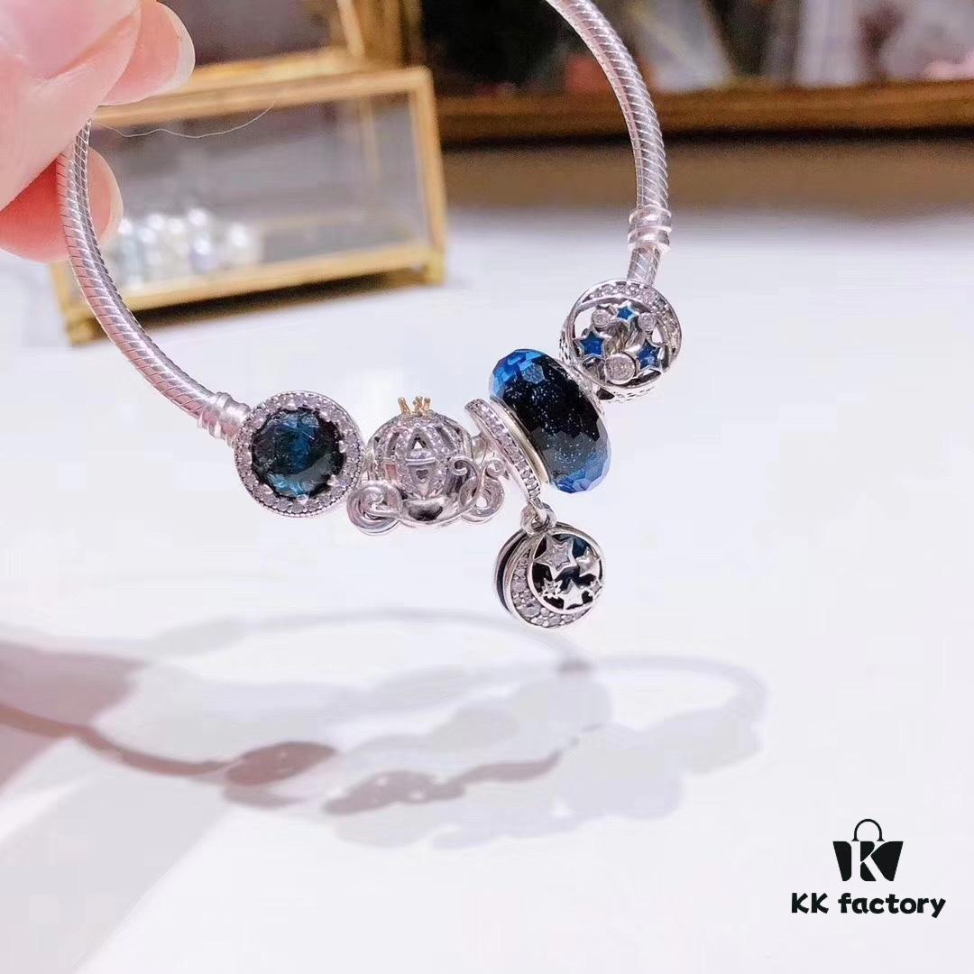 692fe40599f2d84055c8bf9e Pandora Shining Blue Star and Moon ☪ New Arrival! ZP Material, Exquisite Craftsmanship, Quality Comparable to ZP! Shimmering Blue Faceted Glass, Fairy-Tale Pumpkin Carriage, Sparkling Dark Blue Cat's Eye, Vintage Night Sky Openwork Star and Moon Bead, Vintage Night Sky Star and Moon ☪ Pendant, Comes with Packaging!