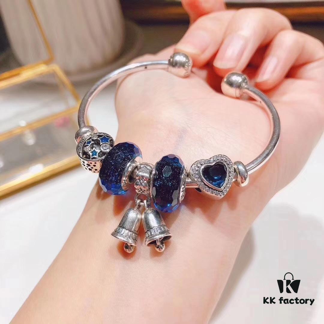 692fe40799f2d84055c8bfa0 Pandora Blue Magical Bell Pendant - New Arrival, ZP-Grade Craftsmanship with Faceted Blue Glass and Celestial Moon & Star Design