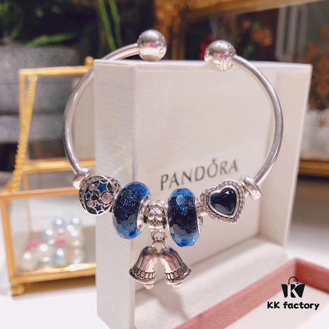 692fe40799f2d84055c8bfa1 Pandora Blue Magical Bell Pendant - New Arrival, ZP-Grade Craftsmanship with Faceted Blue Glass and Celestial Moon & Star Design