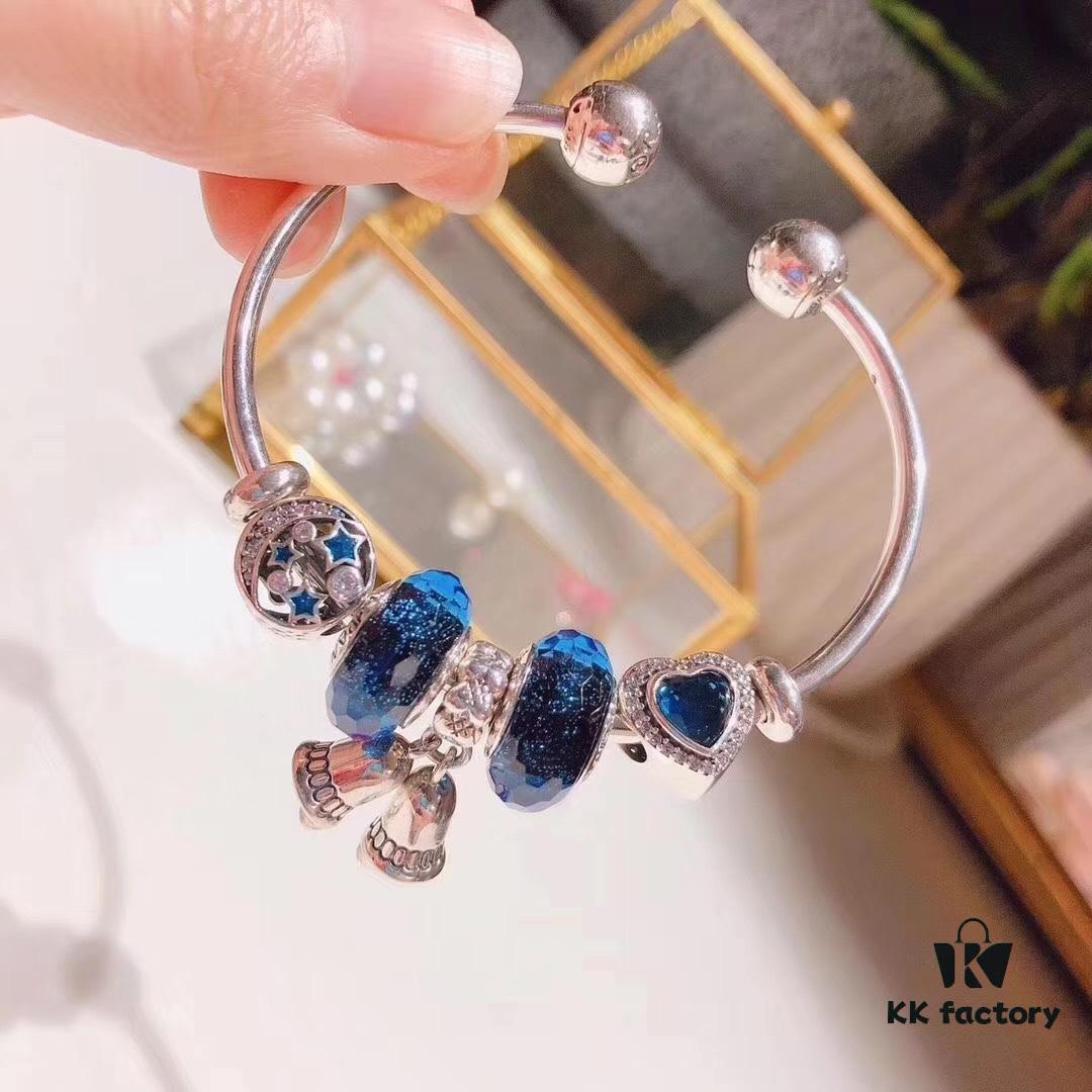 692fe40a99f2d84055c8bfa4 Pandora Blue Magical Bell Pendant - New Arrival, ZP-Grade Craftsmanship with Faceted Blue Glass and Celestial Moon & Star Design