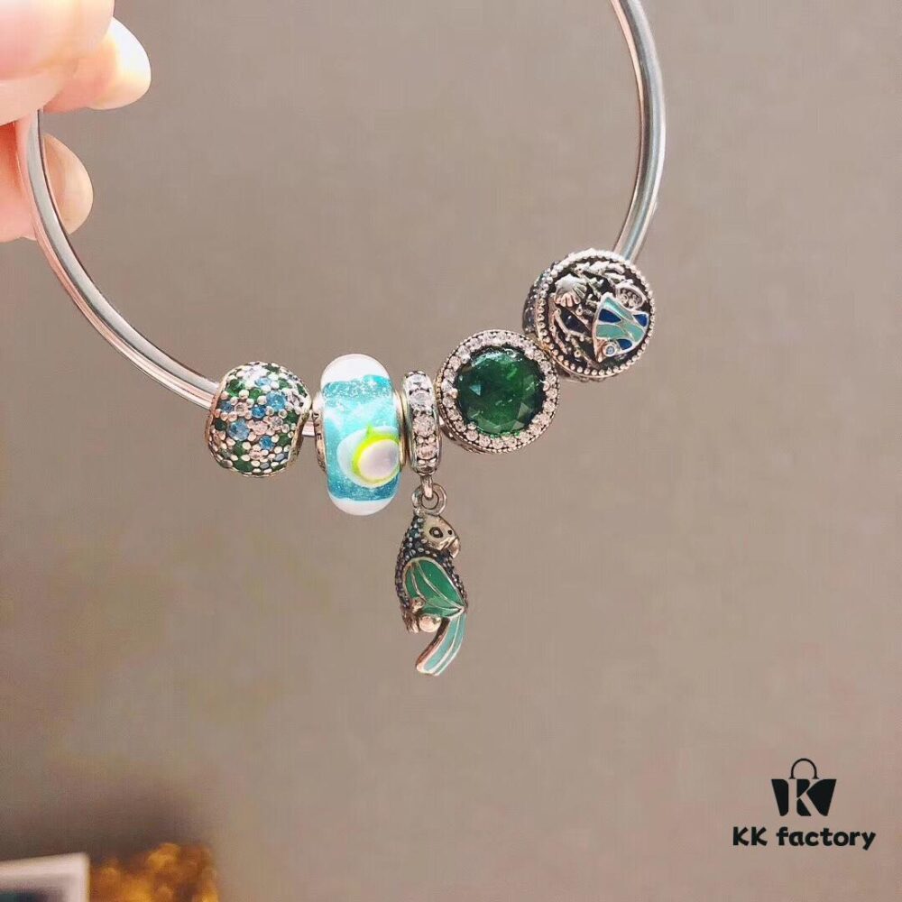 692fe41399f2d84055c8bfb7 Pandora Rainbow Mint Parrot New Arrival! Crafted with authentic boutique materials, perfectly replicated to match retail quality!