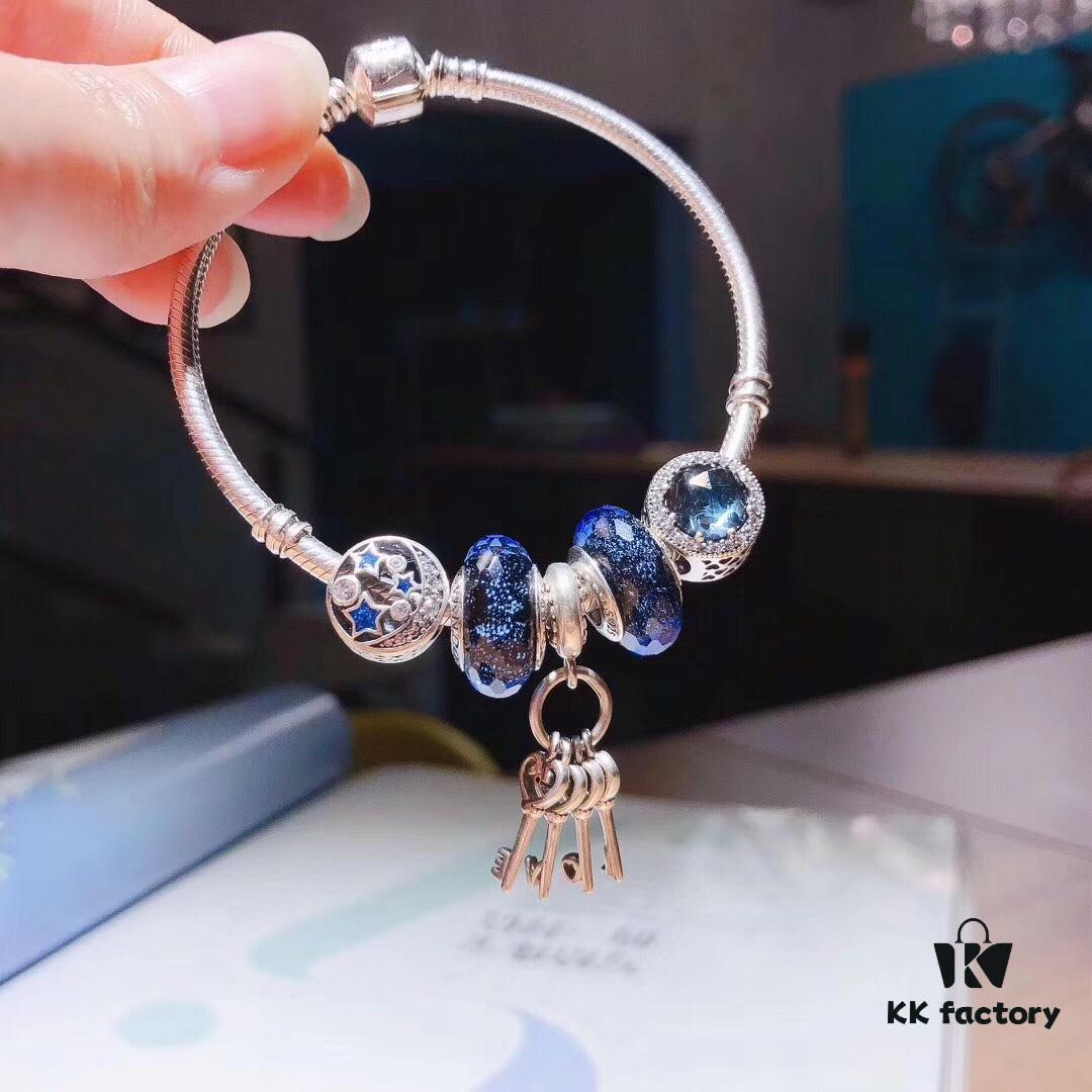 692fe41d99f2d84055c8bfca Pandora Pandora Brilliant Blue Colorful Love Key 🔑 New Arrival! Made with counter materials, perfectly crafted one-to-one, quality comparable to counter products. Featuring brilliant blue faceted crystal, sparkling diamond-cut dark cat's eye, openwork star and moon beads, noble colorful love key 🔑 pendant. Comes with original counter packaging!