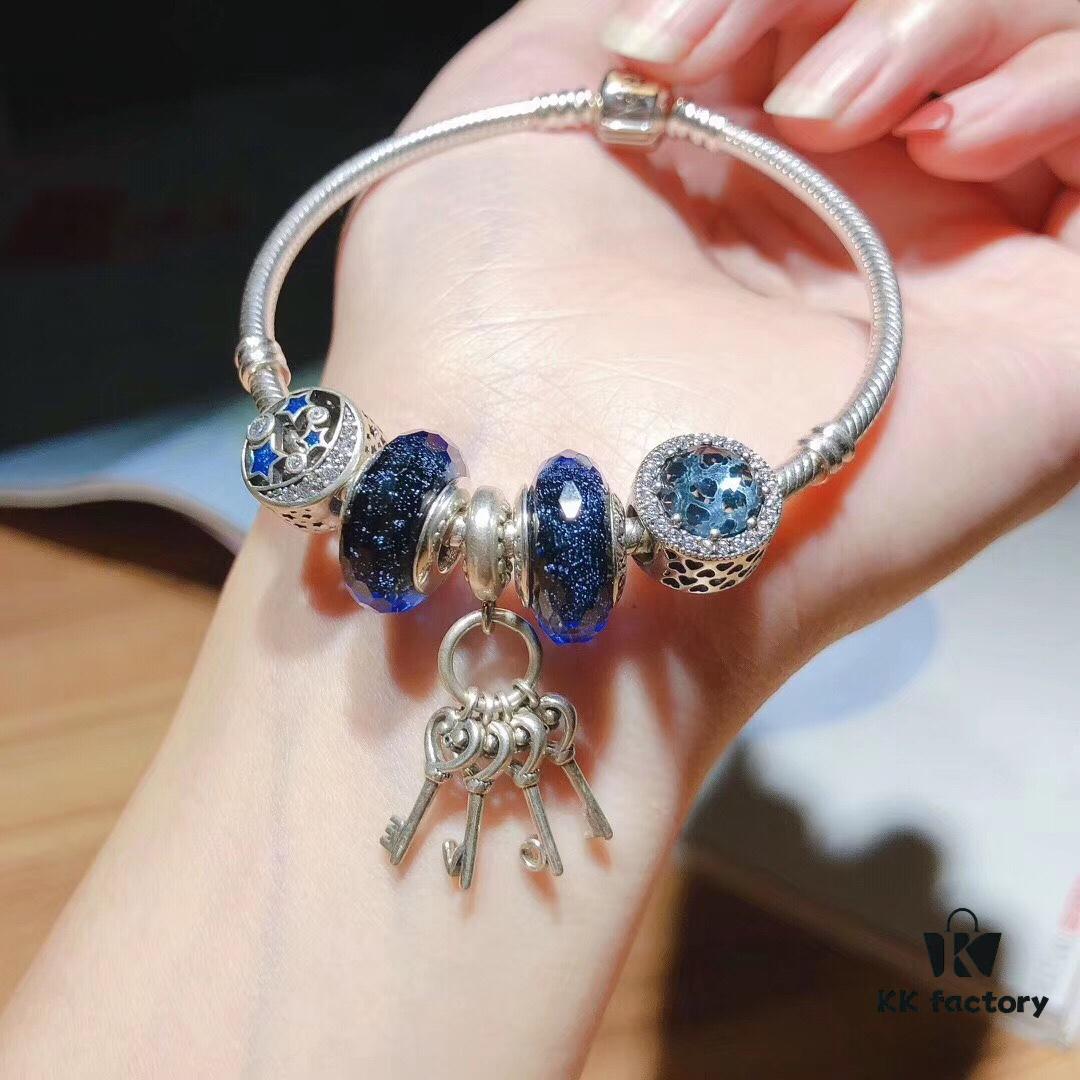 692fe41f99f2d84055c8bfcd Pandora Pandora Brilliant Blue Colorful Love Key 🔑 New Arrival! Made with counter materials, perfectly crafted one-to-one, quality comparable to counter products. Featuring brilliant blue faceted crystal, sparkling diamond-cut dark cat's eye, openwork star and moon beads, noble colorful love key 🔑 pendant. Comes with original counter packaging!