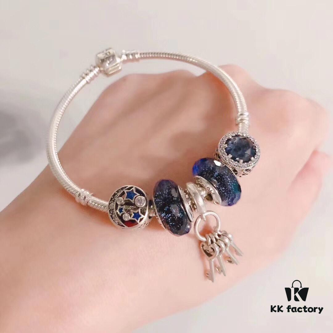 692fe41f99f2d84055c8bfce Pandora Pandora Brilliant Blue Colorful Love Key 🔑 New Arrival! Made with counter materials, perfectly crafted one-to-one, quality comparable to counter products. Featuring brilliant blue faceted crystal, sparkling diamond-cut dark cat's eye, openwork star and moon beads, noble colorful love key 🔑 pendant. Comes with original counter packaging!