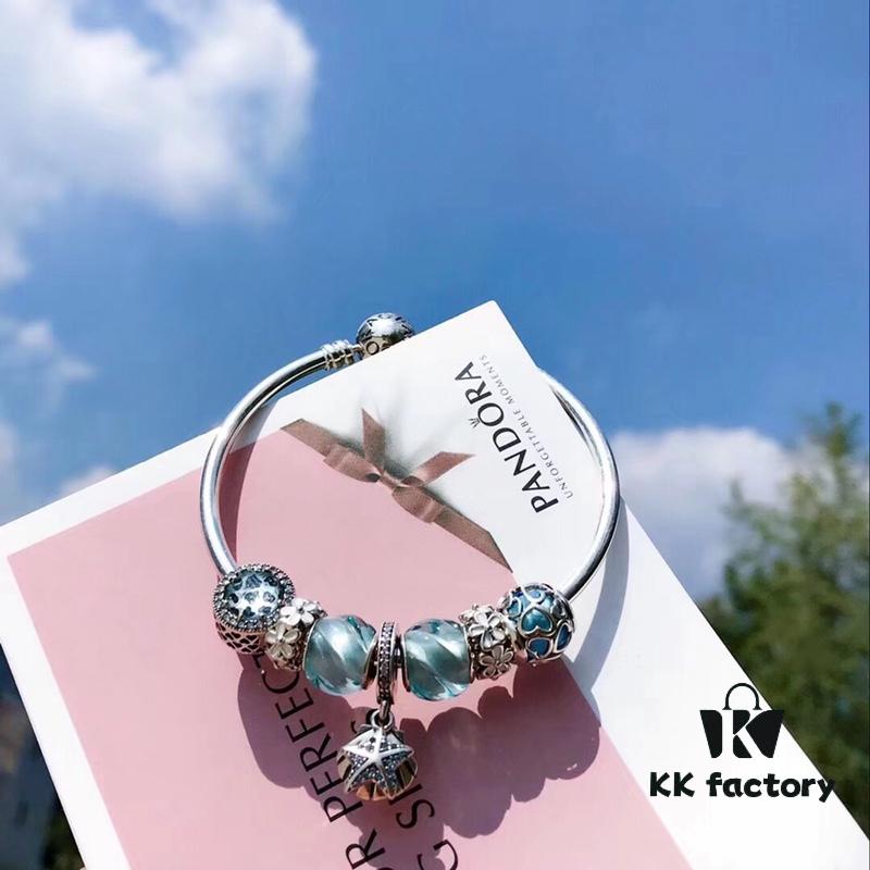 692fe42299f2d84055c8bfd4 Pandora Pandora Aqua Blue Spiral Sparkling Diamond Star New Arrival! Made with counter materials for a one-to-one perfect replication, quality comparable to official store products!