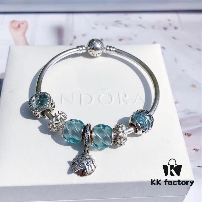692fe42299f2d84055c8bfd5 Pandora Pandora Aqua Blue Spiral Sparkling Diamond Star New Arrival! Made with counter materials for a one-to-one perfect replication, quality comparable to official store products!