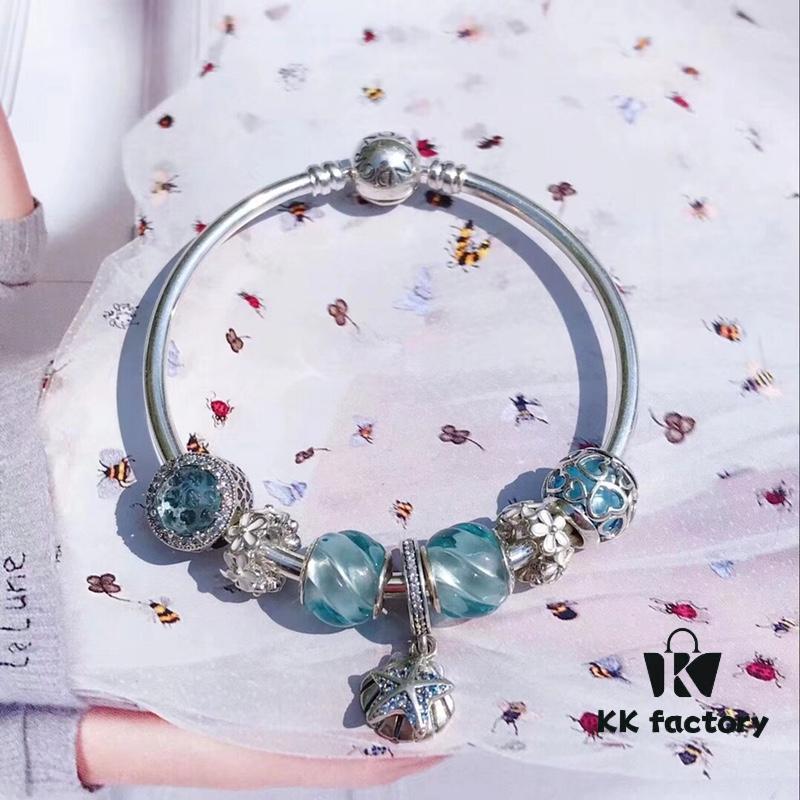 692fe42399f2d84055c8bfd7 Pandora Pandora Aqua Blue Spiral Sparkling Diamond Star New Arrival! Made with counter materials for a one-to-one perfect replication, quality comparable to official store products!