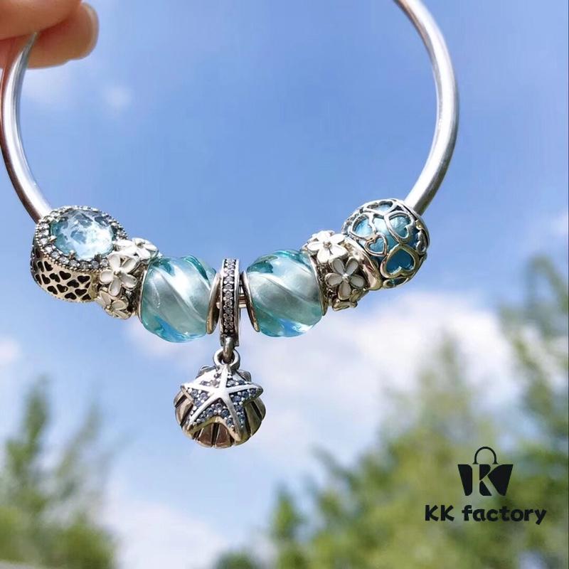 692fe42399f2d84055c8bfda Pandora Pandora Aqua Blue Spiral Sparkling Diamond Star New Arrival! Made with counter materials for a one-to-one perfect replication, quality comparable to official store products!