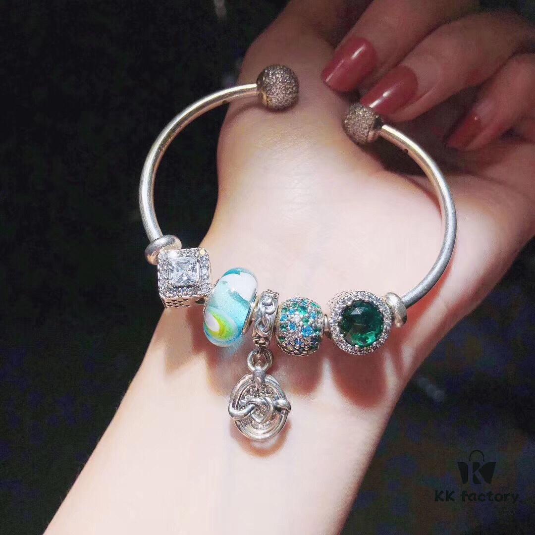 692fe42b99f2d84055c8bfea Pandora Rainbow Love New Arrival! High-Quality Replica with Original Materials, Featuring Colorful Glass Beads, Sparkling Green Charms, Square Cat's Eye, and Diamond-Cut Green Cat's Eye Pendant Symbolizing Beautiful Love