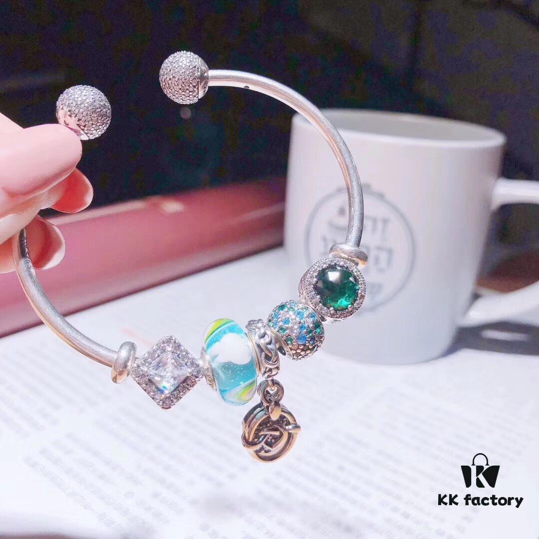 692fe42b99f2d84055c8bfeb Pandora Rainbow Love New Arrival! High-Quality Replica with Original Materials, Featuring Colorful Glass Beads, Sparkling Green Charms, Square Cat's Eye, and Diamond-Cut Green Cat's Eye Pendant Symbolizing Beautiful Love