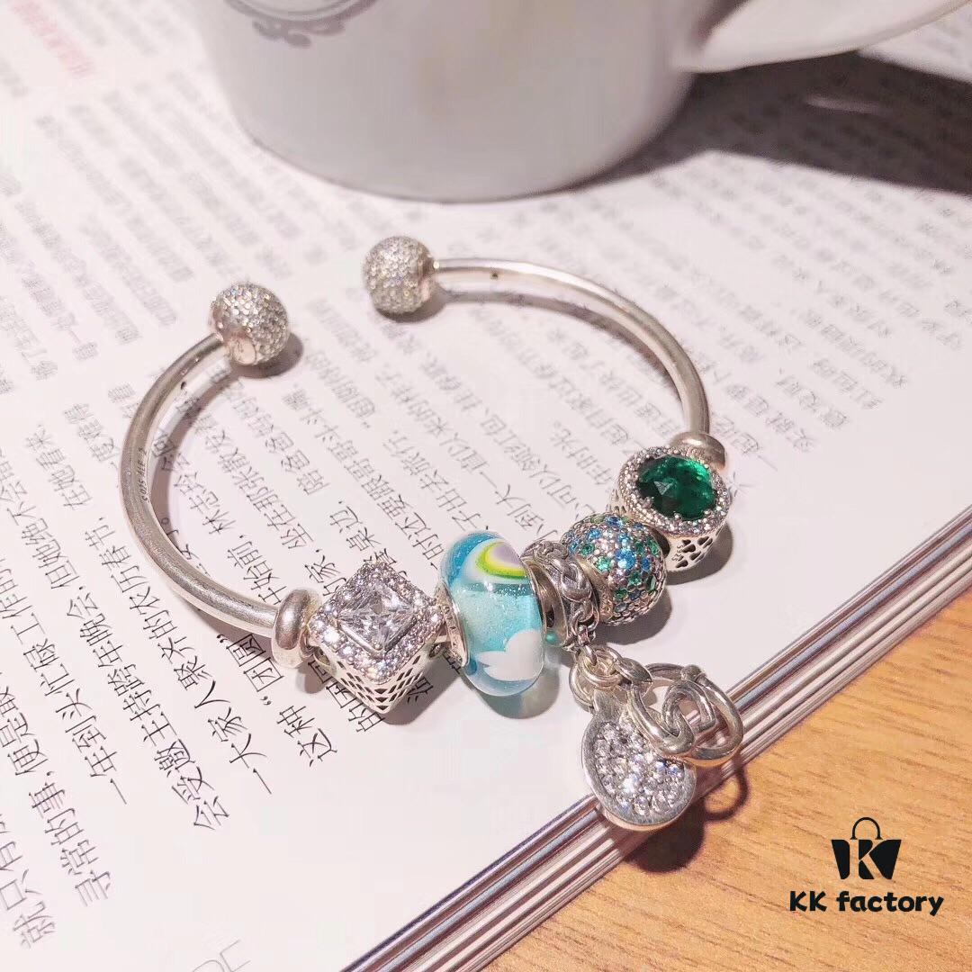 692fe42b99f2d84055c8bfec Pandora Rainbow Love New Arrival! High-Quality Replica with Original Materials, Featuring Colorful Glass Beads, Sparkling Green Charms, Square Cat's Eye, and Diamond-Cut Green Cat's Eye Pendant Symbolizing Beautiful Love