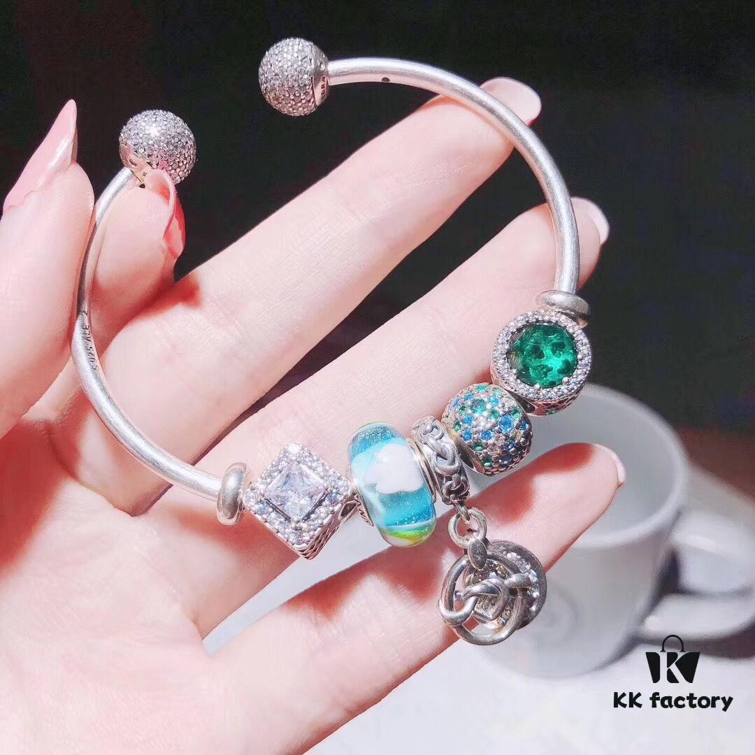 692fe42e99f2d84055c8bfef Pandora Rainbow Love New Arrival! High-Quality Replica with Original Materials, Featuring Colorful Glass Beads, Sparkling Green Charms, Square Cat's Eye, and Diamond-Cut Green Cat's Eye Pendant Symbolizing Beautiful Love