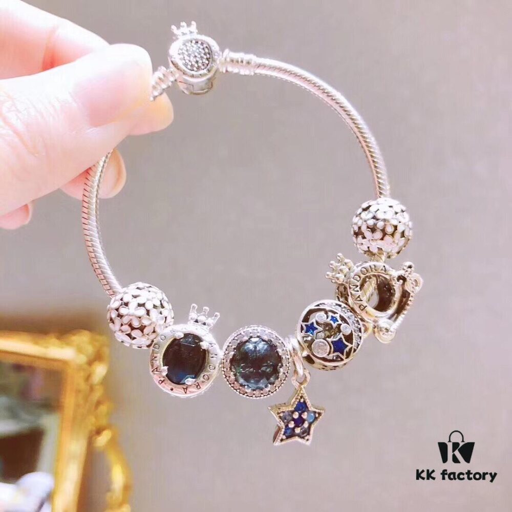 692fe43599f2d84055c8bffd Pandora Midnight Blue Star ⭐️ New Arrival! High-Quality Replica with Original Materials, Featuring Sparkling Midnight Blue Cat's Eye, Vintage Night Sky Openwork Moon & Stars, Crown-Embellished Cat's Eye, Daisy Flower Clip, Carriage Charm, and Sparkling Star Pendant