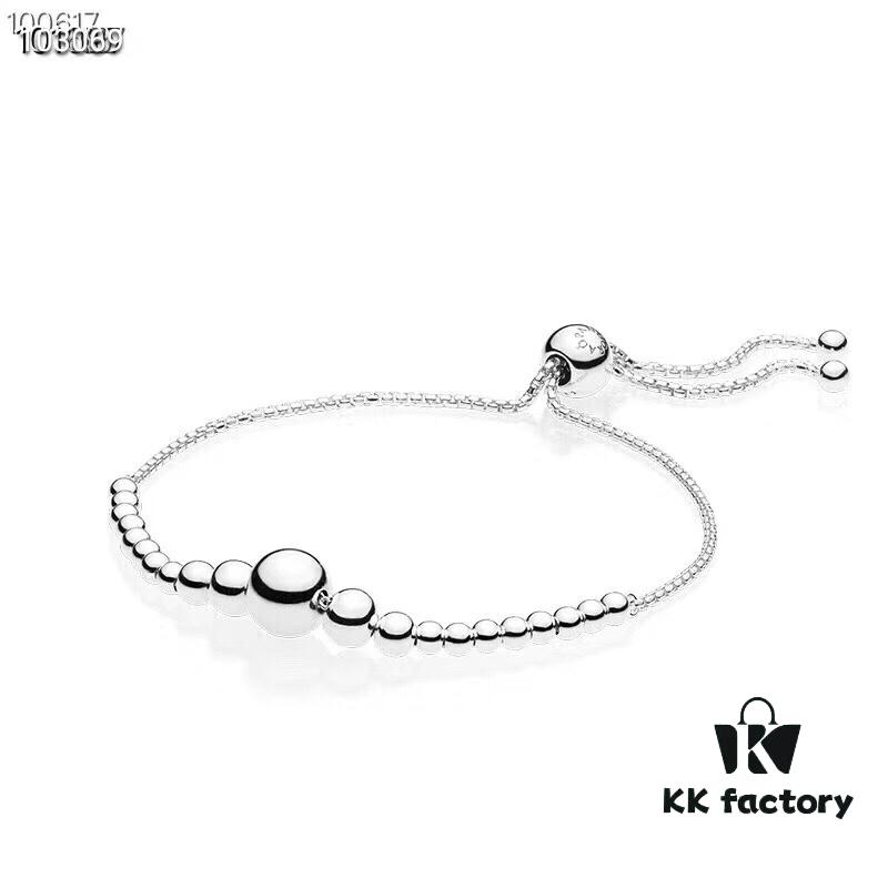 692fe43c99f2d84055c8c011 M7 Pandora Bead Bangle Bracelet - PANDORA 925 Sterling Silver Linked Bead Bracelet, Simple, Elegant, and Fashionable