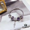 692fe44299f2d84055c8c01f Pandora Pandora Silver Deep Purple Heart Key New Arrival! Highest Quality on Market, Supports Counter Cleaning! Made with Counter Materials for Perfect 1:1 Replication! Imported Original Thai Silver Wire with Deep Purple Glass, Sparkling Deep Purple Cat's Eye, Sparkling Purple Clasp, Heart Key Pendant. S925 Silver Comes with Official Packaging!