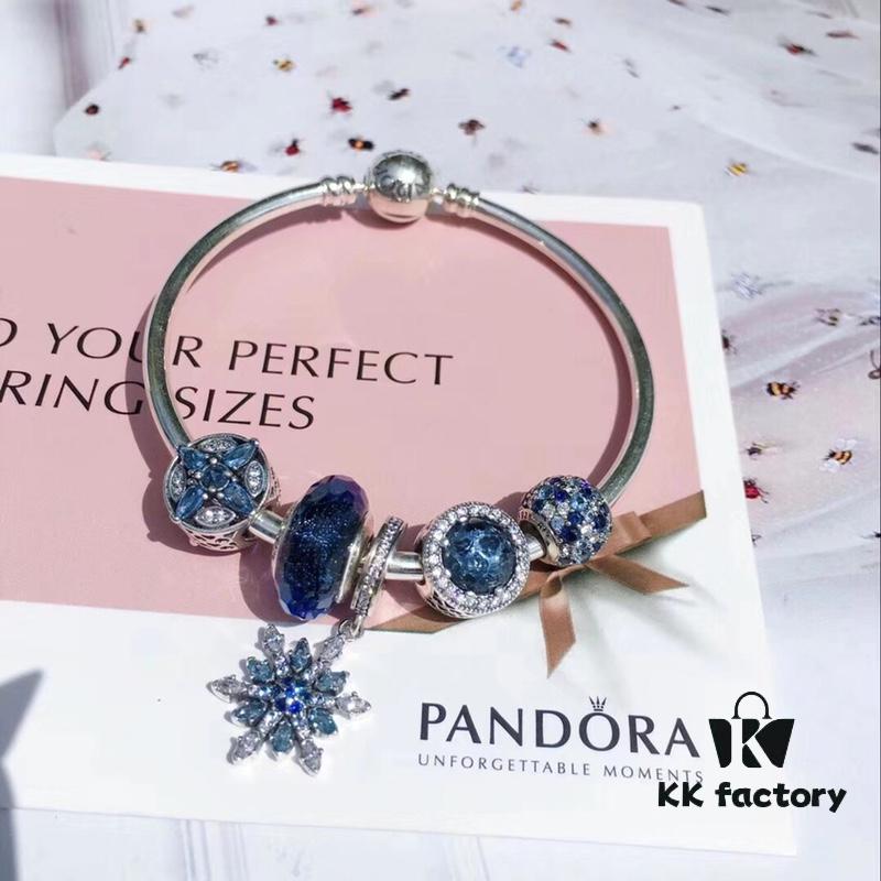 692fe45699f2d84055c8c042 Pandora Icy Snowflake New Arrival! Brilliant Blue Faceted Glass, Sparkling Diamond-Cut Blue Cat's Eye, Cross Snowflake Charm, Full Diamond Blue Bead with Sparkling Blue Snowflake Pendant. Made with S925 Silver and Authentic Store Packaging!