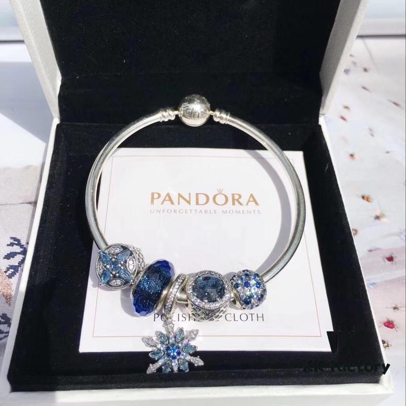 692fe45699f2d84055c8c043 Pandora Icy Snowflake New Arrival! Brilliant Blue Faceted Glass, Sparkling Diamond-Cut Blue Cat's Eye, Cross Snowflake Charm, Full Diamond Blue Bead with Sparkling Blue Snowflake Pendant. Made with S925 Silver and Authentic Store Packaging!