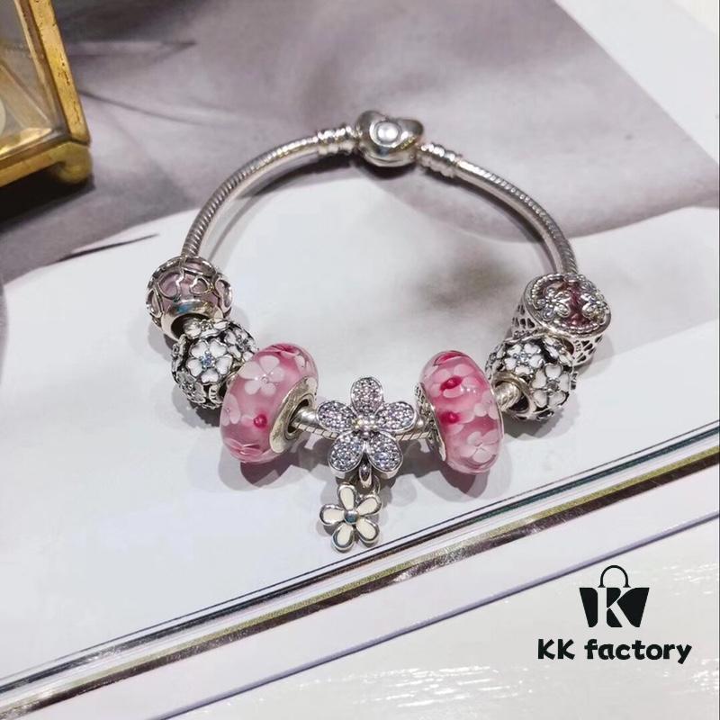 692fe45899f2d84055c8c048 Pandora Pink Peach Blossom, Drifting Affection 🌺 New Arrival! Perfectly Crafted with Authentic Materials, One-to-One Replica, Quality Comparable to Retail Store Version! Featuring Peach Blossom Glass Bead, Cherry Blossom Cat's Eye Pearl, Pink Entwined Love Charm, White Daisy Bead, and Fully Diamond-Paved Daisy Flower Pendant. Made in S925 Silver with Official Retail Packaging!