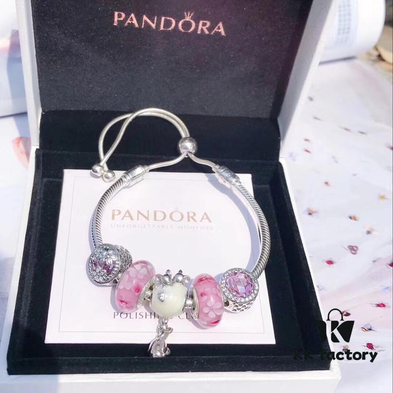 692fe47d99f2d84055c8c09c Pandora Peach Blossom Confession Balloon New Arrival! Pink Peach Blossom Glass Beads, Sparkling Cat's Eye Beads, Cherry Blossom and Daisy Design with Mickey Mouse Confession Balloon Pendant, S925 Silver Jewelry Set