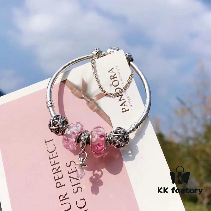 692fe47f99f2d84055c8c0a2 Pandora Cute Peach Blossom Flower Dainty Pacifier Pendant Necklace – High-Quality Replica with Authentic Materials