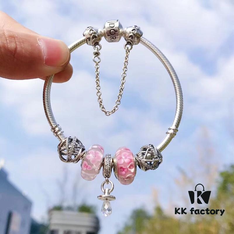 692fe47f99f2d84055c8c0a3 Pandora Cute Peach Blossom Flower Dainty Pacifier Pendant Necklace – High-Quality Replica with Authentic Materials