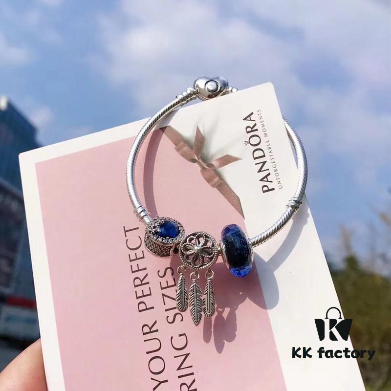692fe48399f2d84055c8c0ac Pandora Pandora Blue Dream Catcher New Arrival! Made with counter materials, perfectly crafted one-to-one, quality comparable to counter! Brilliant blue faceted glass, sparkling snowflake diamond ❄️ cat's eye, meaningful dream catcher pendant paired with classic heart 💗 snake bone chain design. S925 silver comes with counter packaging! 🍃🌺