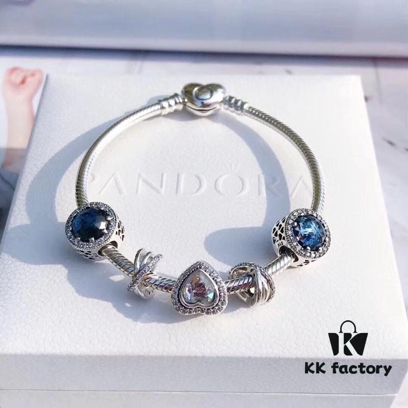 692fe48399f2d84055c8c0ad Pandora Fall New Arrival Deep Blue Sparkling Heart Design Necklace