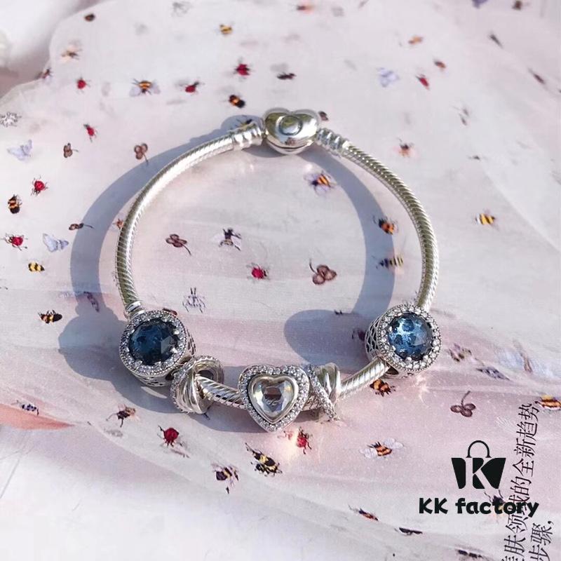 692fe48399f2d84055c8c0b0 Pandora Fall New Arrival Deep Blue Sparkling Heart Design Necklace
