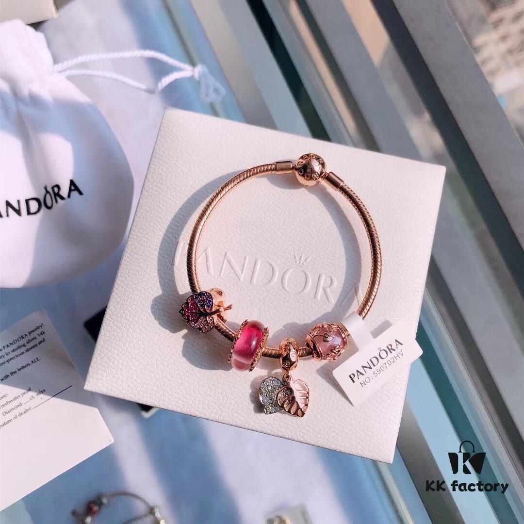 692fe48a99f2d84055c8c0bf Pandora Magic Forest Rose Gold Bracelet Set with Acorn and Fallen Leaf Pendant & Sparkling Leaf Charm
