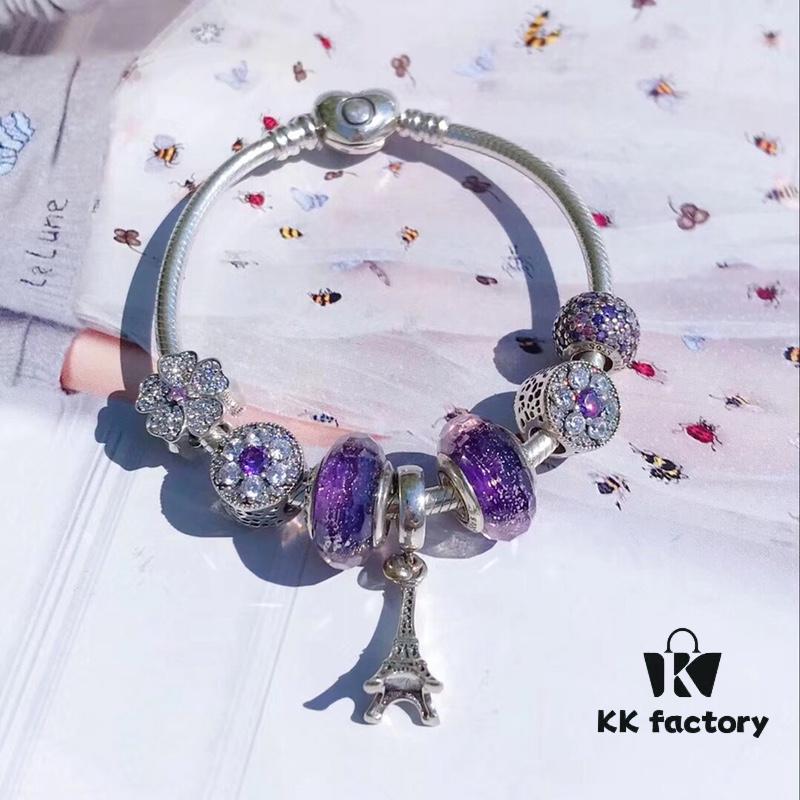 692fe49e99f2d84055c8c0e7 Pandora Romantic Purple Eiffel Tower Tower 🗼 New Arrival! Made with counter-grade materials, perfectly crafted at a 1:1 ratio, quality comparable to official store products! Features purple faceted glass beads, purple sparkling forget-me-not stones, fully diamond-paved five-petal flower beads, rose-purple sparkling diamond beads, paired with the iconic Eiffel Tower 🗼 pendant. Comes with S925 silver and original boutique packaging!