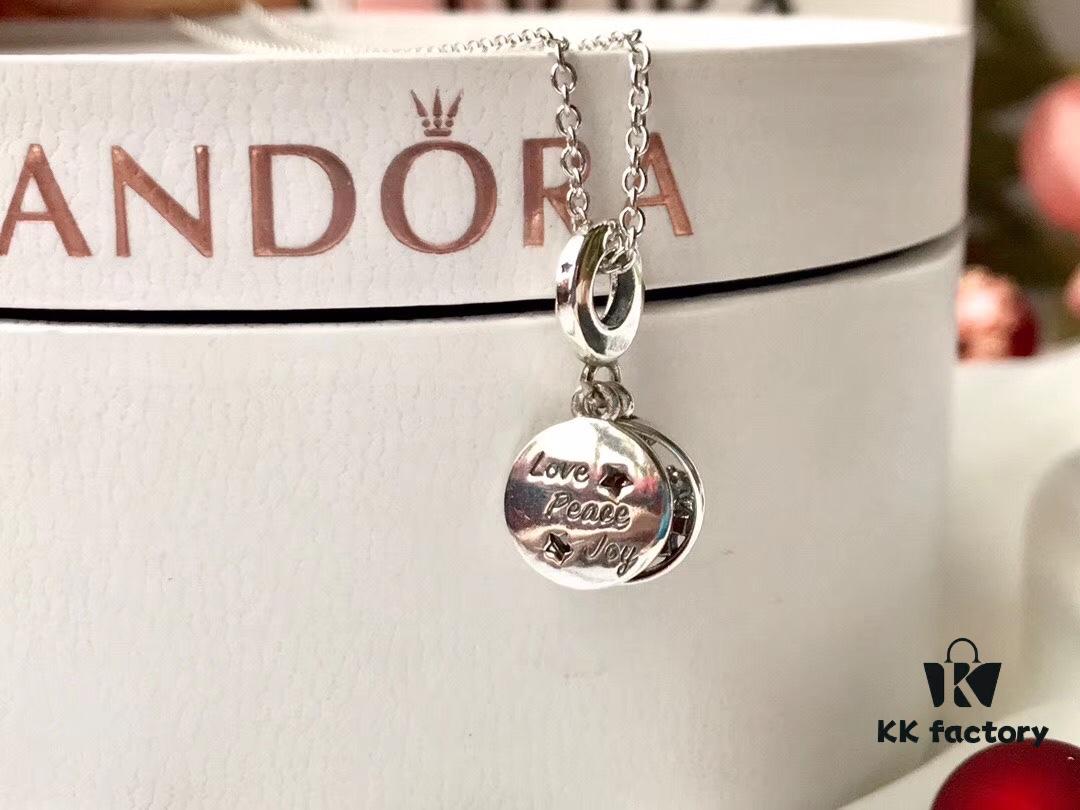 692fe4b199f2d84055c8c10d New Arrival Pandora Style Christmas Double Charm with Engraved Santa, Reindeer, Love Peace Joy Design
