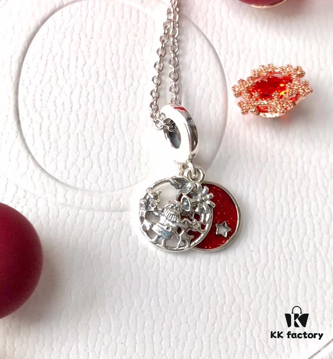 692fe4b299f2d84055c8c10e New Arrival Pandora Style Christmas Double Charm with Engraved Santa, Reindeer, Love Peace Joy Design
