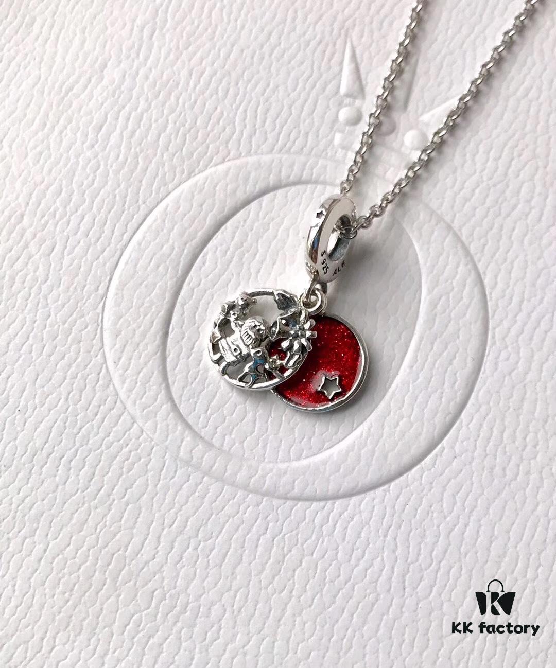 692fe4b299f2d84055c8c10f New Arrival Pandora Style Christmas Double Charm with Engraved Santa, Reindeer, Love Peace Joy Design