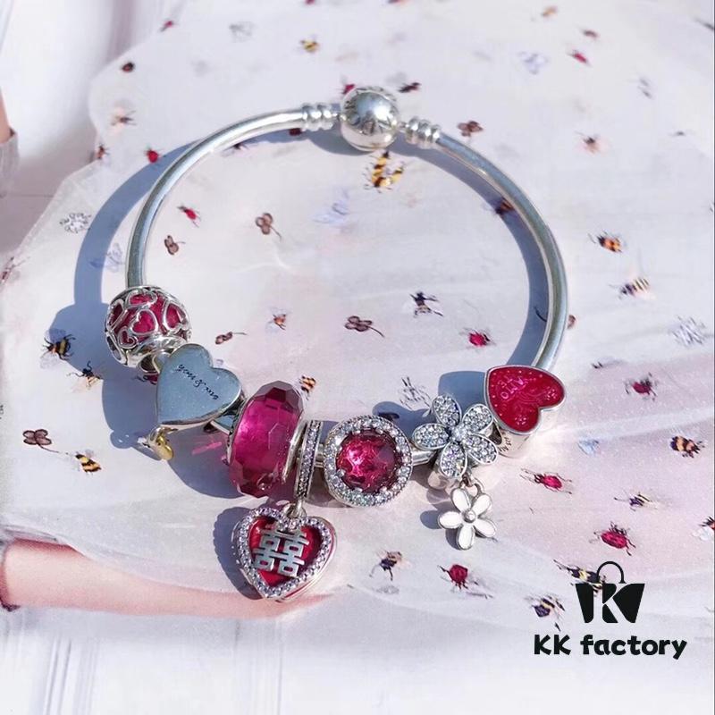 692fe4b699f2d84055c8c117 Pandora Pandora Enthusiastic Rose Red Festive Double Happiness New Arrival! Perfectly crafted with one-to-one cabinet materials, quality comparable to official counter products!